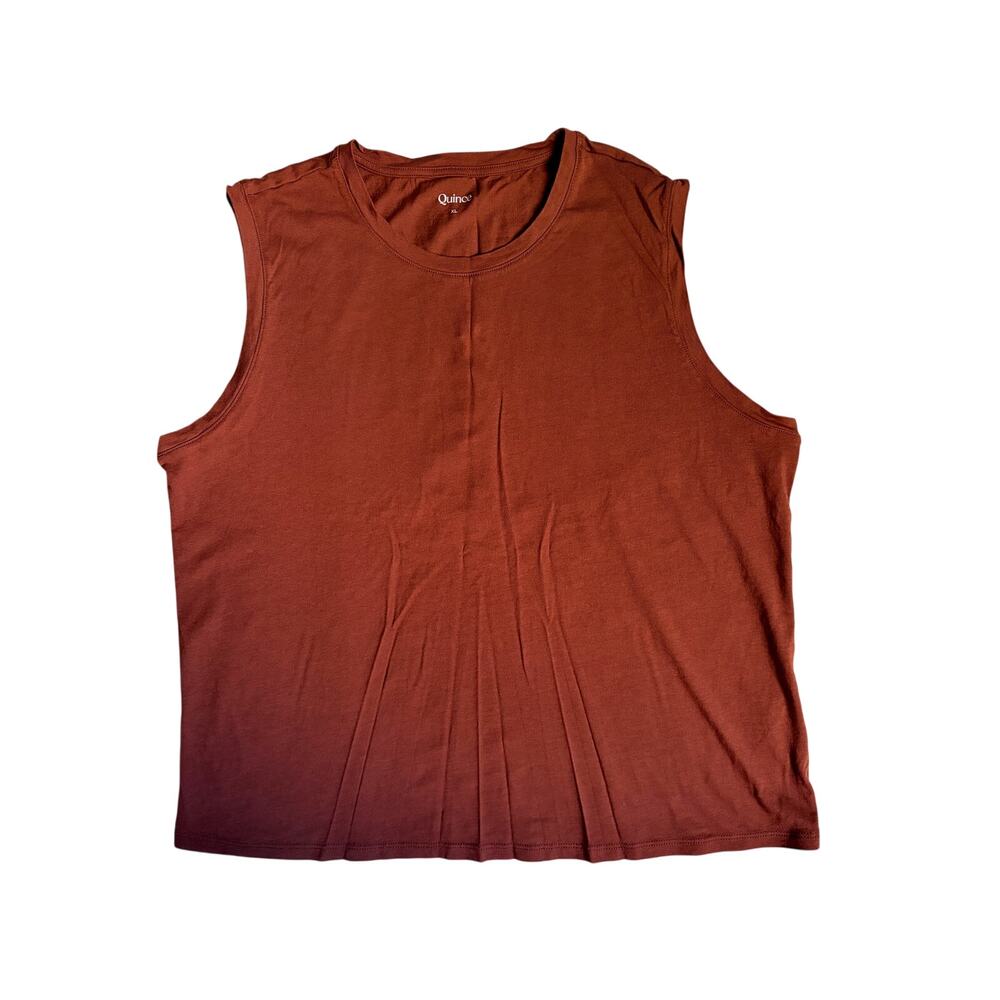 Quince Cotton Modal Muscle Tank (Redwood Brown) - XL